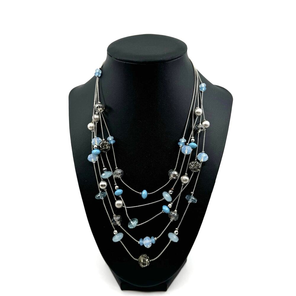 INC International Concepts Jewelry Crystals Beaded Layered Necklace Adjustable